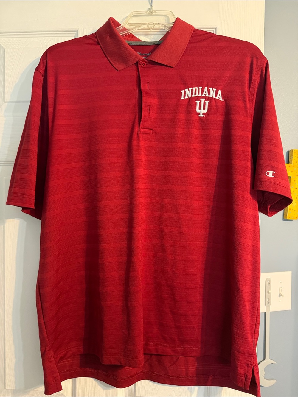 Champion Red Indiana Polo Shirt with White Embroidered Logo